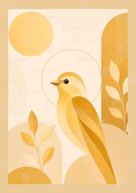 Pixora Boho Birds Trio Wall Art Set of 3 Framed Prints | Modern Nature Wall Decor