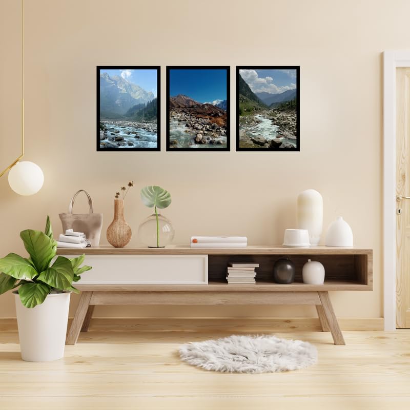 Premium Black Wooden Photo Frame A4 Size (8x12) Pack of 3 for Wall Mount Home & Office Decor