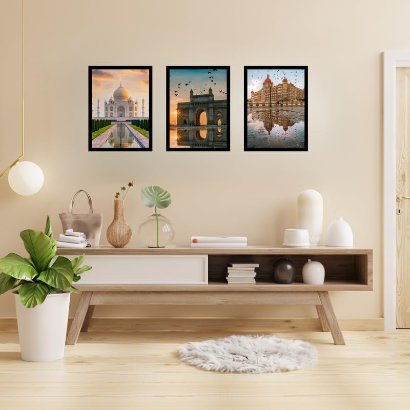 Elegant Black A4 Wooden Photo Frame Pack of 3 | 8x12 Picture Frames for Wall Art
