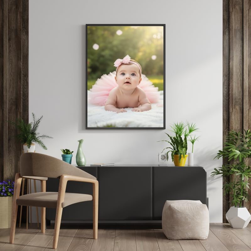 Modern Black A4 Kids Photo Frame | Classic 8x12 Wall Display Frame