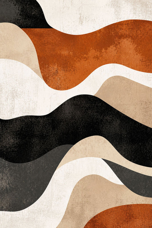 Pixora Abstract Harmony Combo - Two Black Framed A4 Prints