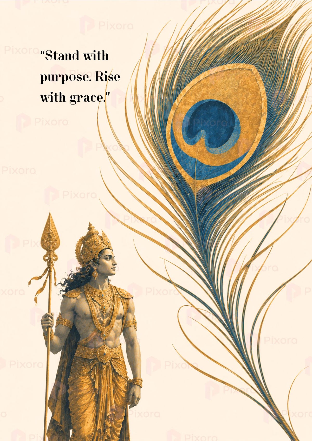 Pixora Divine Wisdom Hindu Deity Motivational Quote Photo Frame Set of 5