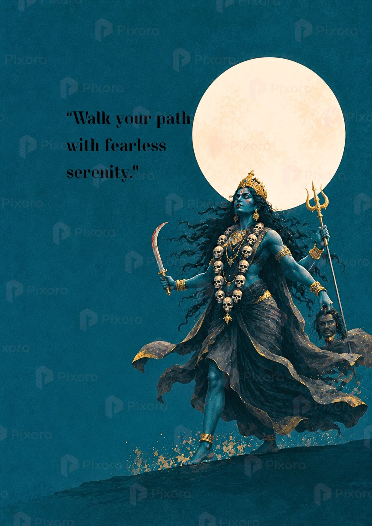 Pixora Divine Wisdom Hindu Deity Motivational Quote Photo Frame Set of 5
