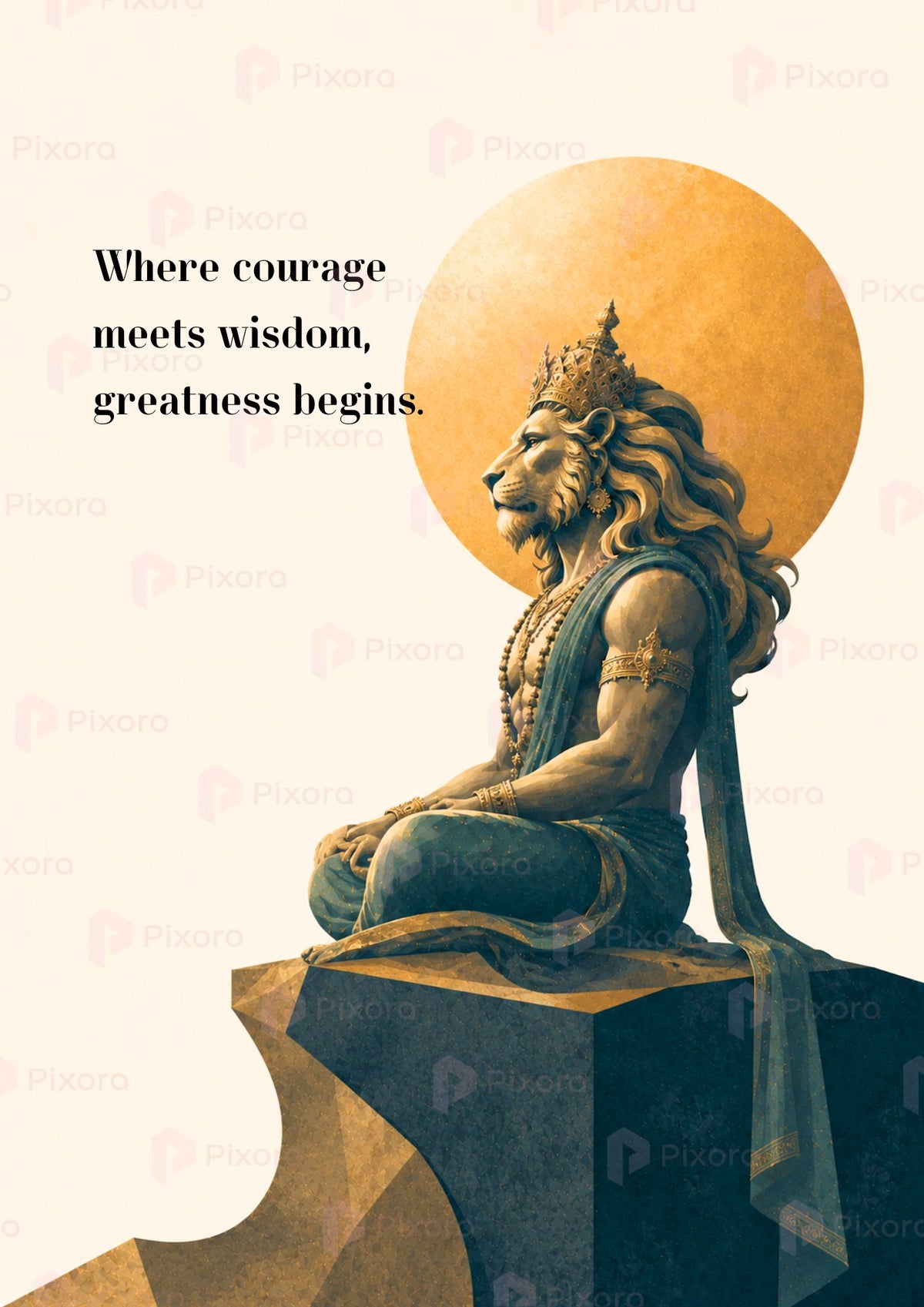 Pixora Divine Wisdom Hindu Deity Motivational Quote Photo Frame Set of 5