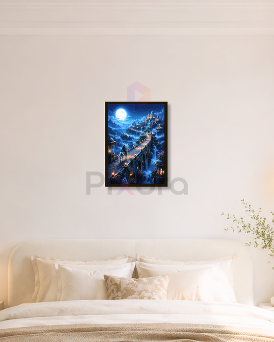 Pixora Royal Horseman Moonlit Palace Fantasy Art Photo Frame
