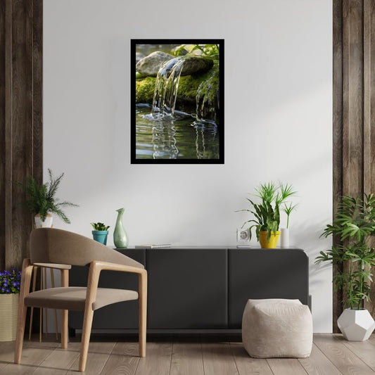 A4 Size Black Vastu Nature Decorative Frame | Single 8x12 Wall Photo Frame for Spiritual & Interior Decor
