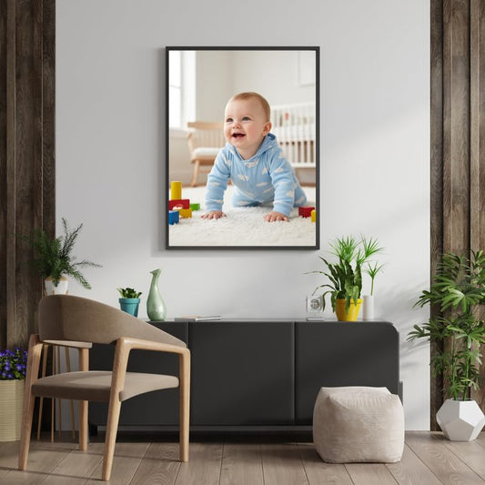 Kids Photo Wall Frame A4 | Durable Black Wooden Design