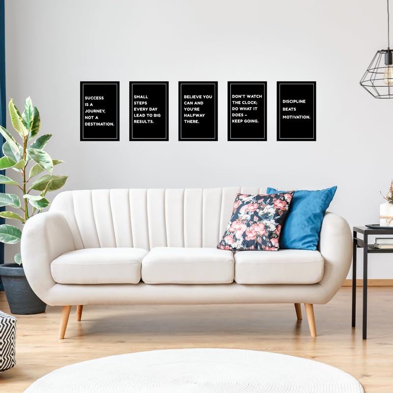 Pixora Black Wooden Photo Frame for Wall & Table Dcor | A4 Size 8x12 Inch | Motivational Future Success Quote Frame | Perfect Office & Home Pack of 5