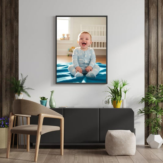 Pixora A4 Size Wooden Kids Picture Frame | Elegant Black Wall Mount Frame