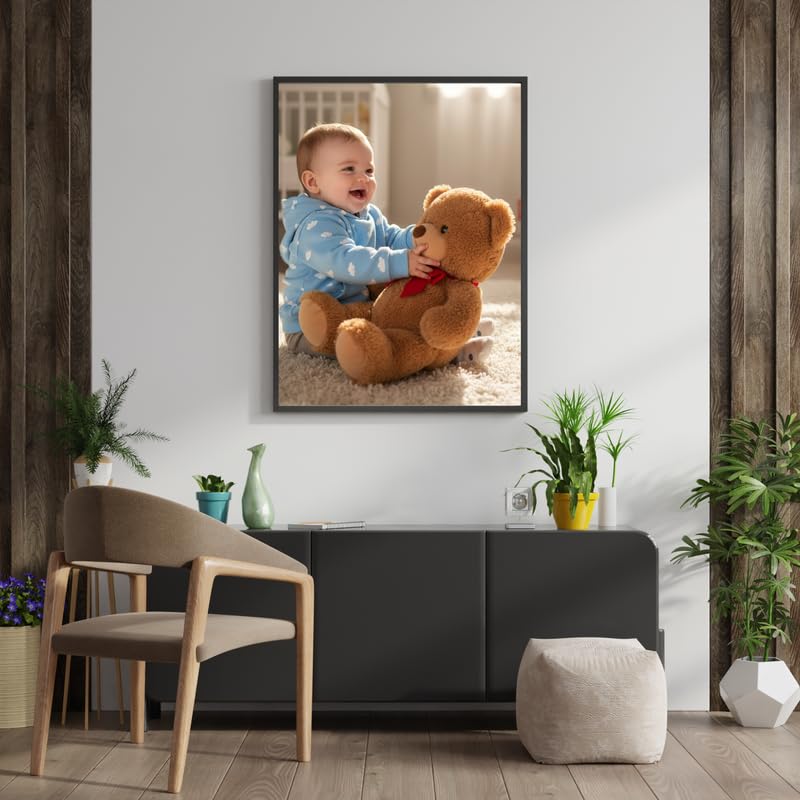 Decorative Wooden A4 Kids Frame | Modern Black 8x12 Wall Hanging