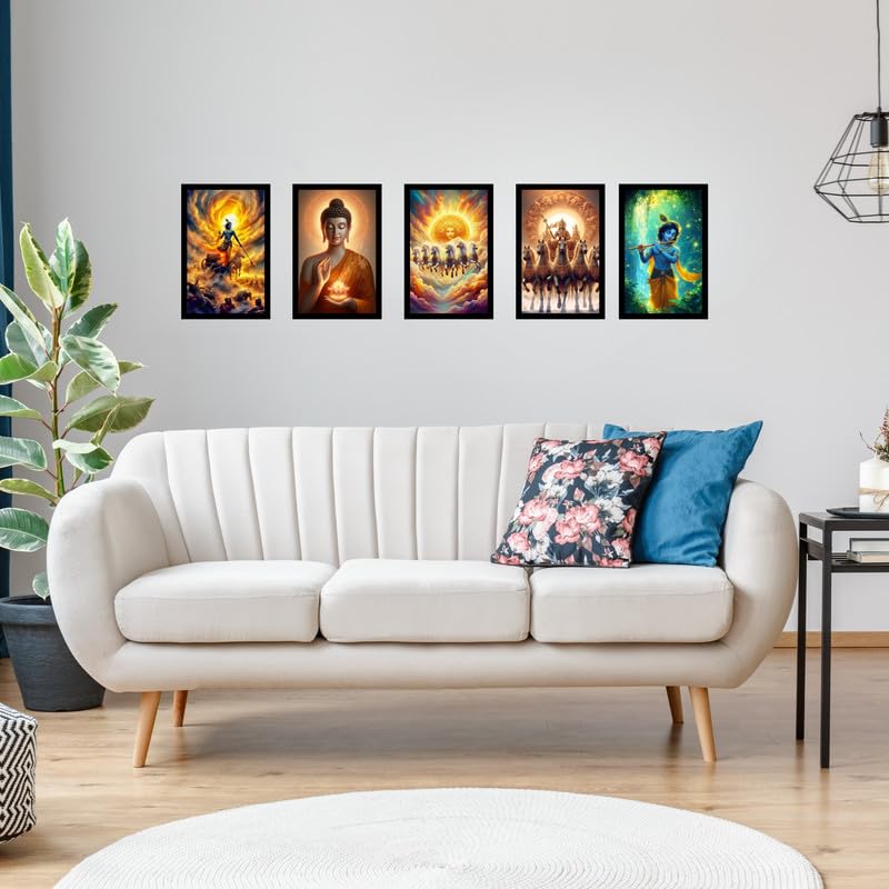 Pixora Elegant Black Photo Frame 8x12 Inch Set of 5 Perfect for Home Wall Dcor, Office, Gallery, Living Room, Bedroom, and Gifting Purpose Durable Frame with Clear Fiberglass Finish