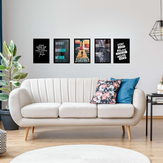 A4 Size Photo Frame 8x12 Inch Black Picture Frames for Wall Décor | Home & Office Gallery Wall Set of 5
