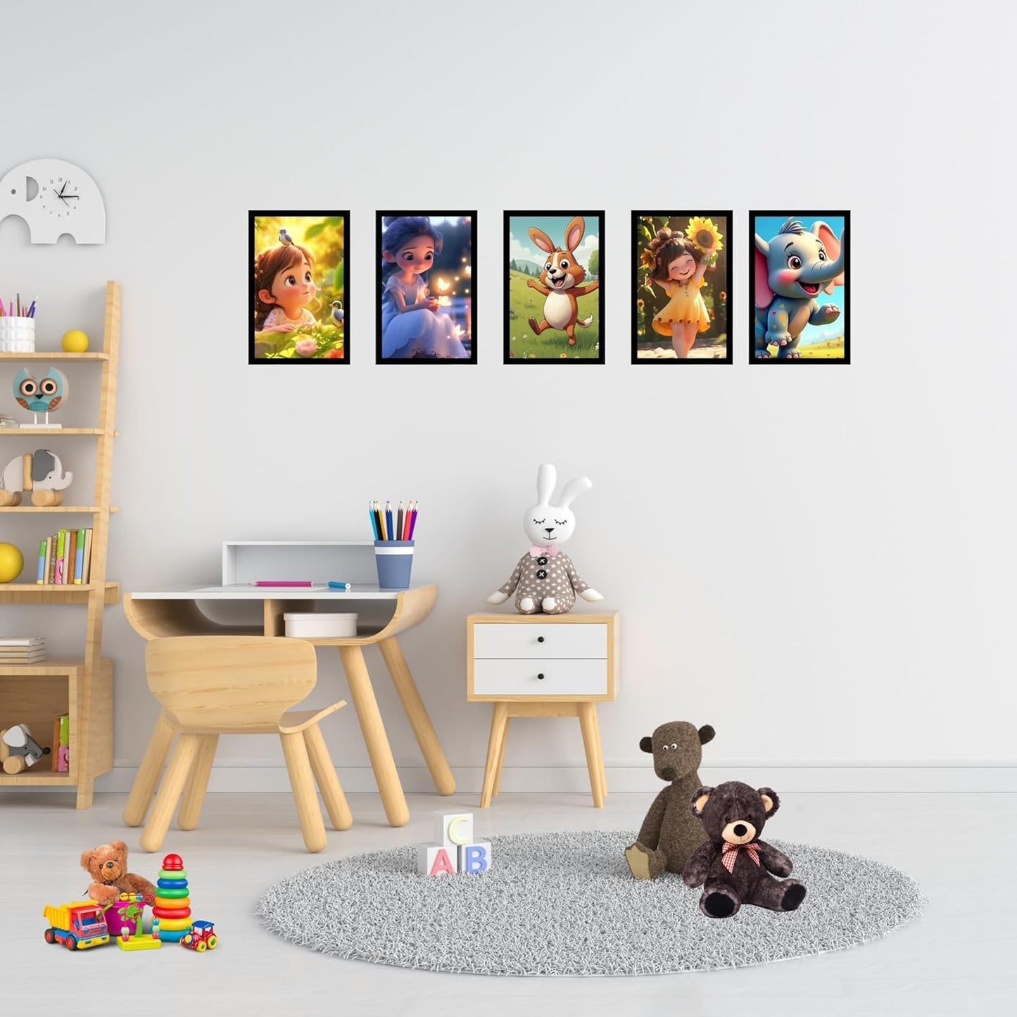 Pixora A4 Size Photo Frame 8x12 Inch – Set of 5 | Black Picture Frames for Wall Décor | Home & Office Gallery Wall