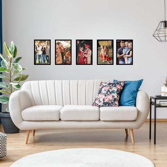 A4 Size Black Photo Frame For Wall Décor Set of 5 Black Picture Frame For Home and Office Decoration, Size -8x12 Inches