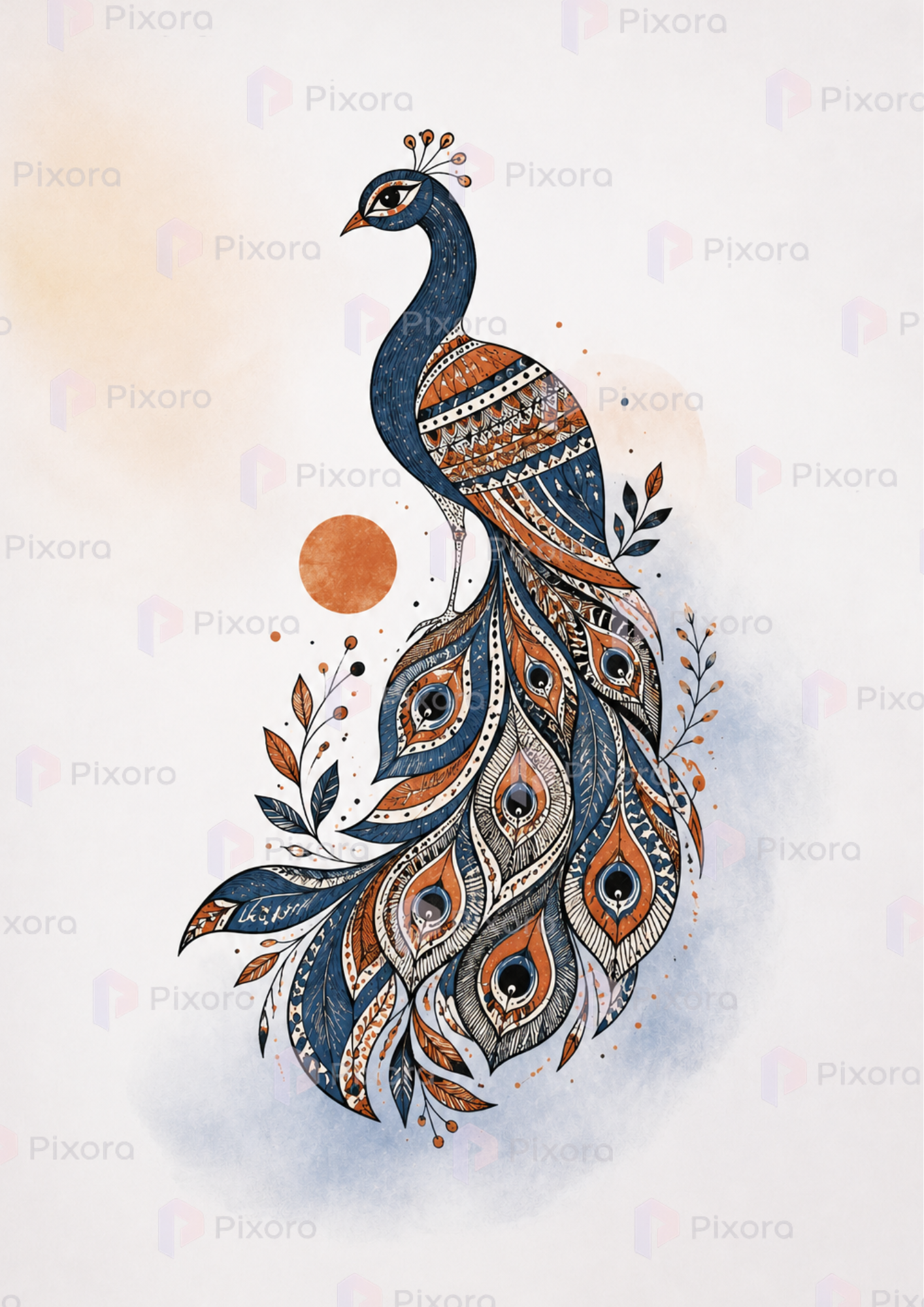 Pixora Traditional Radha Krishna, Vrindavan, and Peacock Art - Set of 3 A4 Size Black Framed Spiritual Wall Decor Gallery
