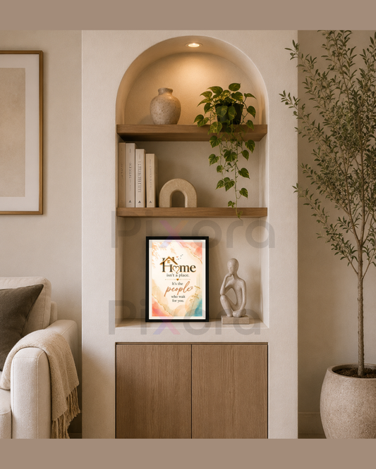 Pixora Cozy Home & Little Moments Wall Art - Set of 2 Framed A4 Prints (8x12 Inches Each)